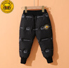 WALNUT DUCK小黄鸭儿童冬季加厚束脚长裤新款休闲保暖冬装轻薄羽绒裤潮FK939 黑色 120 0（建议身高110-120） 实拍图