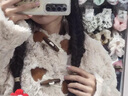 韩璐娇（hanlujiao）羊羔毛外套女2024秋冬新款仿兔绒爱心牛角扣毛茸茸羊羔绒保暖棉衣 驼色 S【建议80-100斤】 实拍图