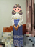 萝美酱2025新款马面裙女童儿童汉服套装全套春秋国风古装女孩 雀蓝色喷金马面裙+长袖上衣+项链 160 实拍图
