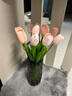 黛莉森手感郁金香仿真花假花高档手捧花束摆设客厅茶几餐桌花装饰品摆件 淡粉6枝 实拍图