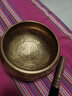 梵木果【麟纹钵】尼泊尔半手工颂钵音疗佛音黄铜碗瑜伽采耳居家冥想静心 金色中款-17.5cm+标准三件套 实拍图