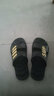 卡帝乐鳄鱼拖鞋男士休闲拖鞋浴室家居一字拖百搭凉拖鞋子 男 1492 黑金 40 实拍图