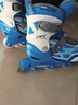 米高轮滑鞋儿童溜冰鞋直排轮可调尺码透气培训初级教学生用旱冰鞋MI0 蓝K7套装 OC1 L (推荐鞋码35-38内长23-25.5cm) 实拍图