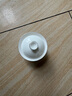 杰艺陶瓷茶具羊脂玉品茗杯功夫盖碗茶壶茶杯德化白瓷茶盏泡茶主人单杯 羊脂玉【盖碗】描金 实拍图