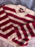 百图betu女装冬季新款毛衣时髦条纹温暖毛绒长袖毛衫女2312T10 红白条 M 实拍图