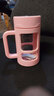 WINTERPALACE 茶水分离玻璃杯过滤防摔喝水杯男士商务办公室带手柄杯子泡茶杯 粉色430ML 实拍图