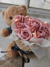 贞嘻生日礼物女生表白送女友小熊玩偶假花花束永生花抱抱桶新婚订婚 11朵焦糖玛奇朵玫瑰熊+礼袋 实拍图