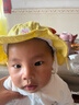 兔伊梦（TuYiMeng）婴儿帽子春秋薄款纯棉可调节夏季儿童遮阳帽春款男童女宝宝渔夫帽 smile爱心 布黄色 3-24个月(40-48cm 可调节) 实拍图