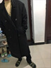 苏京猫新款男士风衣英伦风单排毛呢大衣男长款过膝韩版冬季加厚休闲外套 黑色 L 实拍图