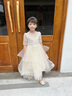 小咔衣浓（Xiaokayinong）儿童礼服公主裙长袖花童婚礼蓬蓬纱女童主持人钢琴演奏演出服夏季 香槟色L068中袖长款 120 实拍图