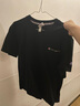 冠军涂鸦短袖T恤纯棉短袖男刺绣小logo纯色男女情侣款打底衫T恤男情侣短袖 T黑色小冠 S 90-110斤男女同款 实拍图