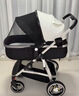 纽贝耳newber婴儿车 婴儿推车 婴儿车0-3岁用折叠可坐可躺带减震 可换向 黑白 防风保暖罩+防蚊罩+护脊板 实拍图