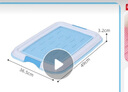 爱丽思（IRIS） 狗狗厕所便盆小型犬公狗厕所固定尿垫防撕咬中型泰迪狗尿盆大号 中号蓝色 网格 全开式 实拍图