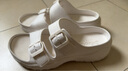 斯凯奇（Skechers）泡泡鞋休闲沙滩鞋凉鞋女鞋厚底舒适软底运动拖鞋女 白色/WHT 38 实拍图