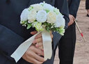 仁善祥手捧花结婚领证手捧花结婚仿真花求婚婚纱摄影拍照道具手捧花 香槟/白(加大款/约13朵)+礼品袋 1束 实拍图