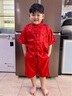 G.duck男童汉服夏季薄款套装中国风夏装儿童古装唐装礼服国潮男孩夏款酷 红色 130 (130) 晒单实拍图