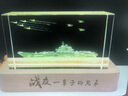 赤槿定制水晶雷达车模型摆件通讯兵退伍人的军纪念品定制3D内雕退役 特大号230MM长榉七彩灯座 有空标 实拍图