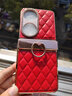 詹博士适用华为Pocket 2手机壳Pocket 2宝盒折叠屏菱格小香风闪钻铰链全包防摔保护壳高级感指环支架女 【酒红色】闪钻皮纹电镀壳 华为Pocket 2 实拍图