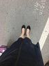 威谷尔缓震软底空姐工作鞋女久站不易累平底真皮职业正装黑色皮鞋 超细纤维（跟高3.5cm） xk2236 36 实拍图