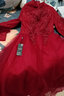 麦斯贝思敬酒服新娘新款冬季加厚酒红色长袖中式回门服结婚晚礼服女秋冬 酒红色长款加厚 XL 实拍图