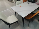 晨巢岩板餐桌椅组合 意式轻奢吃饭桌子中小户型简约方餐桌餐厅家具 黑色框架哑光雪山白-101皮椅款 1.4m 一桌六椅 实拍图