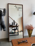 新艺鸿运（XINYIHONGYUN）北欧复古风全身镜落地穿衣镜贴墙试衣镜家用立镜玄关壁挂式大镜子 70*170胡桃色 高清防爆 破损包赔 实拍图