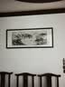 六画流水生财山水画靠山图客厅装饰画国画办公室风景挂画书房茶室壁画 流水生财A1 48*118cm宣纸锦绫+有机玻璃+胡桃色实木框（偏小） 实拍图