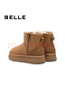 百丽（Belle）君妍同款保暖舒适小暖炉雪地靴女潮流短靴B1729DD3预售 【周雨彤推荐】棕色第二代 38 (240mm) 实拍图
