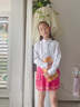 衣诺坊儿童衬衫白色长袖衫衣六一演出服打底衫女童衬衫大合唱T恤 实拍图