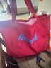 【网红爆款】大容量精致日系甜美抽绳手提包托特包通勤字母帆布包 爆款红色 大包 实拍图