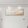 墨派客厅装饰画手绘油画沙发背景墙横幅挂画抽象肌理高级感奶油风壁画 山海相见A款 150x50cm手绘油画 金色铝合金边框 实拍图
