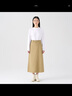 无印良品（MUJI）女式 棉斜纹 A字裙 半身裙 纯棉全棉 女冬款裙子 BE08CC3A 米色 M (160/66A) 实拍图