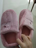惠夫人冬季情侣棉拖鞋厚底包跟家居家室内防滑加绒韩版保暖棉拖鞋女 包跟款 大红 36-37 【适合35-36码穿】 实拍图