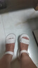 红蜻蜓凉鞋女夏季新款运动凉鞋真皮一字带扣厚底增高沙滩鞋外穿防滑显高 米白色（跟高4.5cm） 35 实拍图