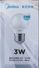 美的（Midea）led灯泡节能E27大螺口螺纹球泡3W正白单只装 实拍图