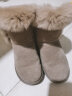 达芙妮（DAPHNE）雪地靴女鞋2023年冬季新款棉鞋加绒加厚保暖短靴防滑雪地棉面包靴 D914002奶茶色 34/220 晒单实拍图