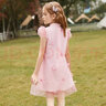 ASK JUNIOR女童连衣裙2025夏儿童裙子薄款复古旗袍裙公主裙 粉色 110 实拍图
