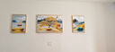 Sixpoetry 客厅装饰画现代简约沙发背景墙壁画轻奢三联晶瓷画大气高档挂画 福禄纳财（铝合金外框） 晶瓷画左右35*50+中间70*50亮面 实拍图