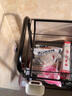 林家小子卫生间浴室不锈钢收纳架多层置物架浴室分层置物架 3层黑豪华加厚【滑轮+挂钩】 实拍图