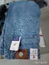 AEMAPE苹果纯棉秋冬季牛仔裤中老年高腰深裆宽松直筒爸爸装百搭加绒长裤 （厚款）A款#浅蓝色 38 (2尺9) 实拍图