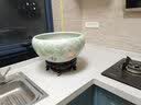 伊莲鱼缸花瓶高脚底座陶瓷木质制木托树脂瓷器奇石工艺品花盆架子摆件 直径26CM高13cm左右 实拍图