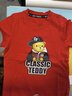Classic Teddy儿童短袖男童T恤女童上衣夏季新款童装宝宝衣服半袖夏装1 棒球帽子熊织标短袖大红 90 实拍图