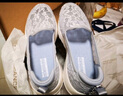 斯凯奇（Skechers）渔夫鞋夏季一脚蹬女鞋蕾丝透气懒人散步鞋休闲妈妈鞋平底单鞋 896020-TPE/灰褐色 39.5 实拍图