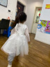 安妮优儿六一儿童节表演服装演出服女童蓬蓬裙舞蹈服小学生礼服 白色 120 晒单实拍图
