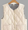 秋冬轻薄上衣棉马甲背心宽松新款大码女装保暖外穿显瘦内搭马夹女 米白色 【条纹内里】 4XL 【建议125-140斤】 实拍图