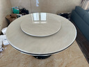 阅恒大理石圆形餐桌欧式椅组合餐台样板间样板房自建房大洋房餐厅圆台 1.35米80转盘配8张PU皮椅 实拍图