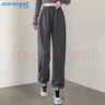 真维斯（JEANSWEST）休闲裤女高腰宽松显瘦束脚裤秋季运动裤子女系带卫裤深灰色L 实拍图
