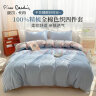 皮尔卡丹 100%全棉水洗棉四件套 纯棉床上被套床单 1.5/1.8米床 浅蓝浅灰 实拍图