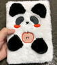 得力（deli）熊猫毛绒笔记本记事本精装本学生手工DIY手账本A6/112张XM201 实拍图