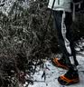 弗曼途户外冰爪11齿焊接链条不锈钢雪地防滑鞋套鞋钉链雪爪登山爬山徒步 40-44码橙色L码 实拍图